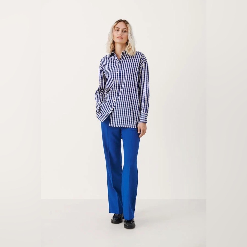 PART TWO Blouse Regan gingham boyfriend shirt Size M - Picture 7 of 7